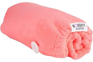 Noughty 97% Natural Microfiber Hair Towel Quickly Absorbs Moisture Quick-dry Wrap, Reduces Breakage Combats Frizz Pink