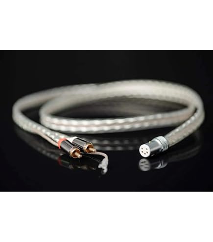 Cavo Audio Phono Viborg High-End LC802 5 Pin DIN - XLR - OFC Placcato Argento Con Terra Separata Per Giradischi