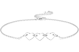 ORAZIO 925 Braccialetto Alla Caviglia In Argento Sterling Multistrato Cavigliere Per Le Donne Cuore Rotondo Cavigliere A Sfera Catena Regolabile Spiaggia Di Estate Dei Monili Del Piede