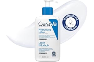 CeraVe - Loción Hidratante, Piel Seca, Hidrata y Restaura la Barrera Protectora de la Piel, Enriquecida con Ceramidas Esenciales y Ácido Hialurónico, Fórmula Ligera, Apta para Rostro y Cuerpo