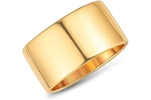 FUNEIA 18K Gold Silber Ringe Damen Herren Breit 12MM Bandring Daumenring Fingerring für Frauen Männer Klassisch Unisex Hochglanzpolitur Schmuck Bequeme Passform Größe 52-62