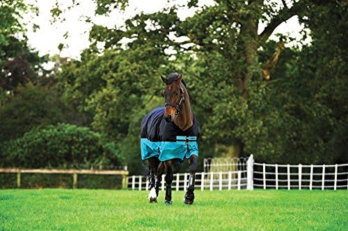 Horeware Mio Turnout Medium 200g Black/Turquoise, Black binding