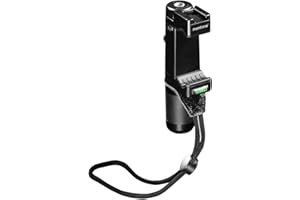 Mantona Support pour Smartphone Movie Maker - Professionnel et Confortable - avec Pince - Poignée en Aluminium - pour Smartphone et iPhone de 55 à 94 mm de Large - 3 x 1/4" et Griffe de Flash