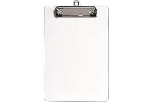 Hnogri Kunststoff A5 Klemmbrett, durchsichtig Kleines Klemmbrett Standard A5 Größe Memo Klemmbretter für Kinder, Frauen, Büro, Schule, Low Profile Clip, Mini Klemmbrett Größe 6 "x 9", Durchsichtig