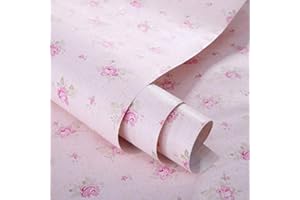 GLOW4U Rosa Floral Cajón Estante maletero decorativos autoadhesivos vinilo de papel de contacto Cubierta para estantes cajón muebles decoración de pared 45 x 200 cm