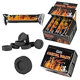 Taffstyle® 100 Stück Shisha Hookah Wasserpfeife Smoking Kohle Holzkohle schnellzündend - 33 mm 10 Rollen