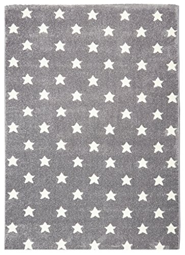 Kinderteppich Happy Rugs LITTLE STARS silbergrau/weiß 80 x 150 cm
