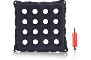 Anyingkai Dmuchana poduszka do siedzenia, ortopedyczna, poduszka do siedzenia, poduszka do siedzenia, ortopedyczna, poduszka do siedzenia, okrągła poduszka na krzesło, ortopedyczna poduszka do siedzenia (16 otworów)