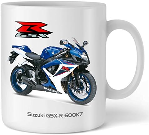 Motorbike Mug with SUZUKI GSXR 600 Picture Blue/White 2007 CDM-SU07-GSXR6-BLU Motorcycle Gift