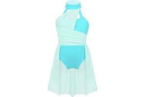 iEFiEL Vestito da Balletto Ragazza Abito da Ballo Lirico Contemporaneo Body Danza Classica Ginnastica Artistica Vestito Pattinaggio Artistico Jazz Danza Moderna Dancewear