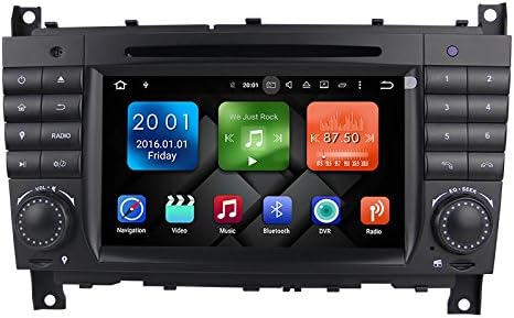 7 Inch 2 Din Android 6.0/8 Core Car Stereo HD Touch Screen Car Radio Receiver CD/DVD GPS Navigation for Mercedes-Benz C-Class W203 (2004-2007) CLK W209(2004-2005) support Bluetooth Wifi/AM/FM Radio,Backup Camera
