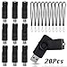 Produktbild 128MB USB Stick 20 Packung Kleine Kapazität Flash Drives USB 2.0 - Billig USB Flash Laufwerk Metall Einklappbarer Memory Stick - Datarm Schwarz Rotate Datenspeicher Speicherstick mit Schlüsselband