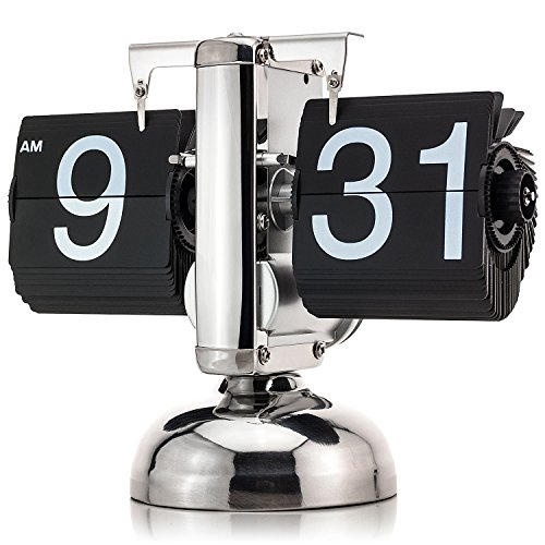 Preisvergleich Produktbild Saxonia Klappzahlenuhr im Retro Design / Uhr Flip-Clock Batteriebetrieben