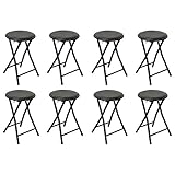 Harbour Housewares Tabouret Pliant Rond et Compact - Noir x 8