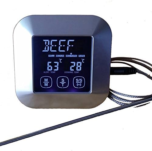 LUOER 2PACKS Touch Screen LCD Digital Kitchen Food Cooking Meat BBQ Thermometer And Timer For Oven Turkey/Grilling/Frying/Roasting/Water/Milk BBQ Grill Thermometer Clock Timer