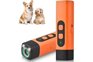 JOPWUE Dispositivo antiladridos para perros, repelente ultrasónico de perros, alcance de 30 pies, nuevo dispositivo antiladridos 2025 con linterna LED, detiene el mal comportamiento sin gritar ni golpear