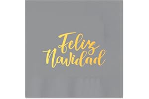 Horeca Collection 20 Unidades. Servilleta Mini Feliz Navidad 25 x 25 cm. Servilleta de Papel biodegradables para Navidad y Nochevieja Color Plata, 100% reciclables Celebraciones y Eventos.