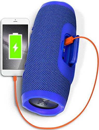 JBL Charge 3 Tragbarer Bluetooth-Lautsprecher (wasserdicht, mit 6000 mAh Power Bank und Freisprechfunktion) blau