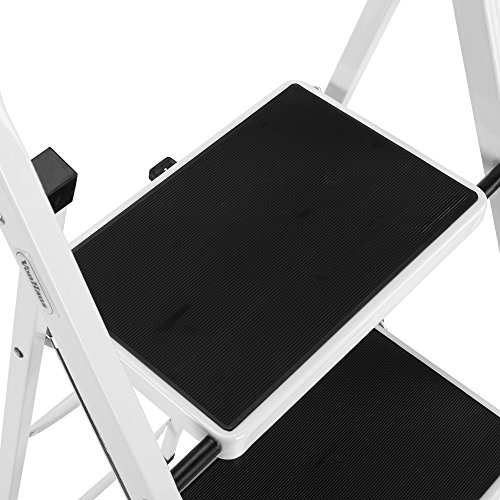 VonHaus Schwerlast Klappbare Transportfähige 4 Stufen Stehleiter Leiter Stahl - 6