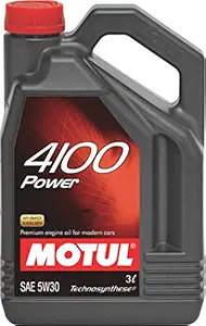 Motul 4100 Power 5W30 API SM/CF Semi Synthetic Engine Oil for Petrol, Diesel, CNG & LPG Cars (3 L)