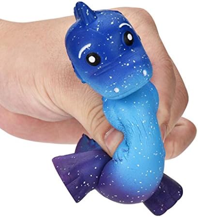 Ba Zha Hei 2018 Galaxy Dinosaur Rex Squishy Jumbo Scented Cream Super Slow Rising Squeeze Toys Medium Mini Soft Squishy Bread Toys Key Cell Phone Pendant Strap Gift Elastic Environmentally PU Slow Rising Squishies Jumbo Blue (Blue)