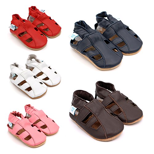 Dotty Fish – Weiche Baby und Kleinkind Lederschuhe mit Wildledersohlen – Jungen & Mädchen Sandalen – Neugeboren bis 3-4 Jahre - 2