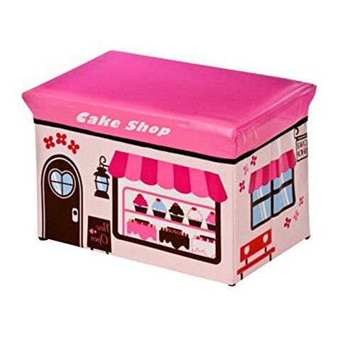 FunkyBuys® Large Kids Children CAKE SHOP Large Storage Box Books Toy Stool Chest Children Fun Seat
