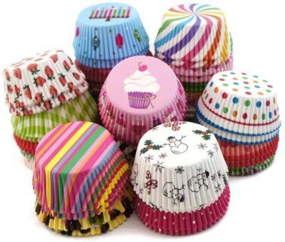 Royals Fancy Color Muffin Paper Cups / Liners (Single/Assorted Color / Prints) - 300 Pcs
