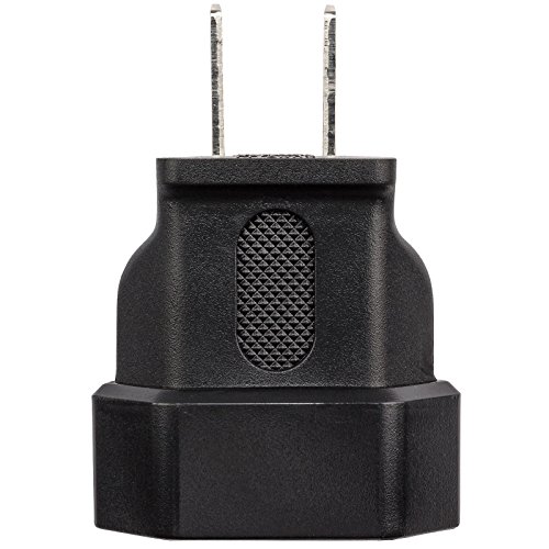 rocabo Netzadapter / Stromadapter / Reiseadapter – für die USA und Japan – USA / Japan Stecker auf Euro Buchse – genormte Stecker/Buchsen – stabile und sichere Ausführung – schwarz - 6