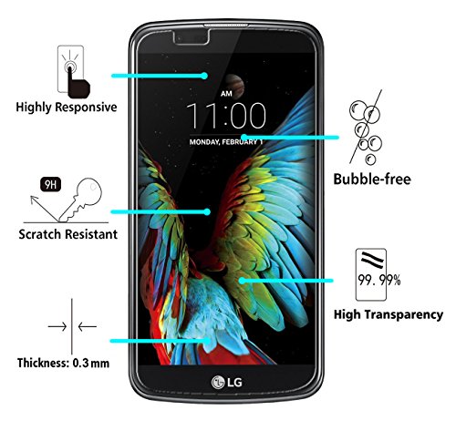 2 Pack  LG K10 Protector de Pantalla  iVoler  0 3mm Dureza 9H  Protector de Pantalla de Vidrio Templado Cristal Protector para LG K10 -Dureza de Grado 9H  Espesor 0 30 mm  2 5D Round Edge- Ultra-trasparente   Anti-golpe   Ajuste Perfecto   No hay Burbujas - Garant  a Incondicional de 18 Meses
