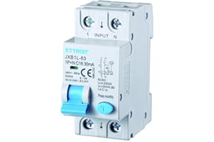 IXTRIMA Interruttore Magnetotermico Differenziale 1P+N 16A 30mA 220V-6KA CLASSE A 2 MODULI 30mA per Guida DIN - Protezione Circuiti e Sicurezza Impianti