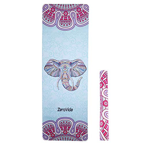 ZEROVIDA Colchoneta de Yoga 1.5mm Yoga Mat Caucho Natural 100% con Gamuza Ecológica Esterilla de Yoga Profesional Lujoso Antideslizante para Hot Yoga Pilates Bikram Ashtanga Gimnasia Fitness