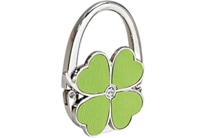 ASYKNM Appendi Borsa da Tavolo in Alluminio Pieghevole, Antiscivolo e Antigraffio a forma di Quadrifoglio con capacità di 3 kg per la scrivania.