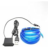 Aputue LED araba ampulleri, 5 metre/16.4 feet mavi USB 5V neon aydınlatma, dikiş kenarlı otomotiv dekoratif ışık, ara&ccedil; i&ccedil;i ve