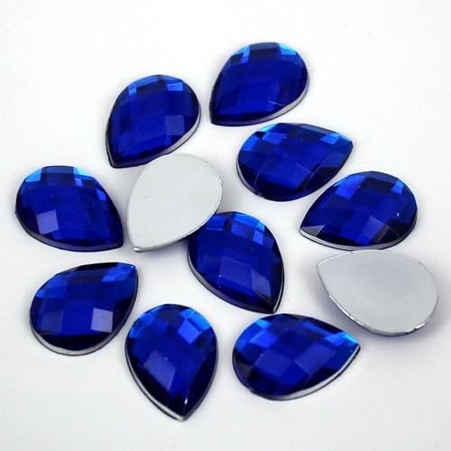 250 High Quality Resin Flat back Teardrop / Pear Rhinestones 8mm*5mm (Blue Teardrop)
