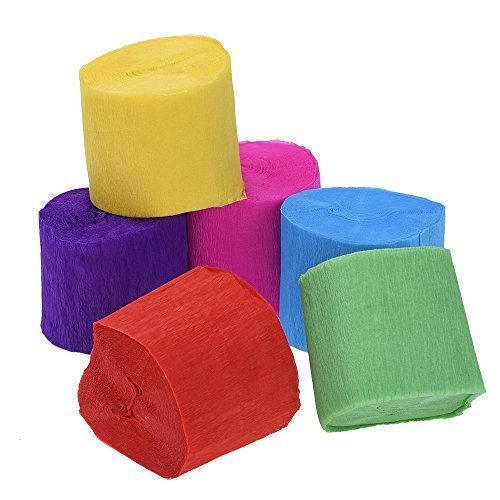 Outus Krepp Papier Streamer 6 Farben, 4.5 cm x 9 m (6 Rollen) - 2