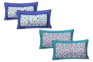 AJ Home Cotton Multicolor Pillow Covers 2 Sets (4 Pieces)-17x27