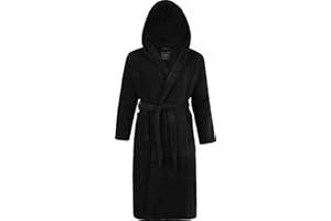 Adore Home Mens & Ladies 100% Cotton Terry Towelling Hooded Shawl Collar Bathrobe Dressing Gown Bath Robe