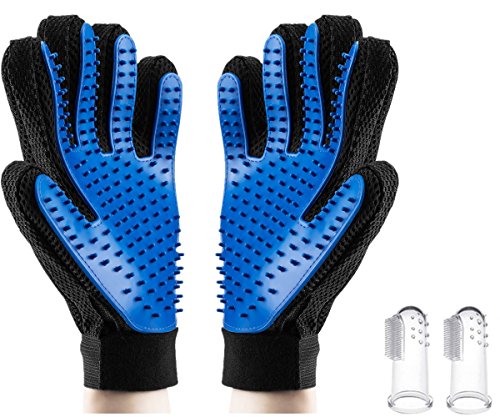 Preisvergleich Produktbild Gragas Fellpflegehandschuh, zur Haarentfernung bei Haustieren geeignet, ermöglicht sanfte und effiziente Fellpflege, auch zur Reinigung und bei Massagen verwendbar, 1 Paar mit rechtem und linkem Handschuh