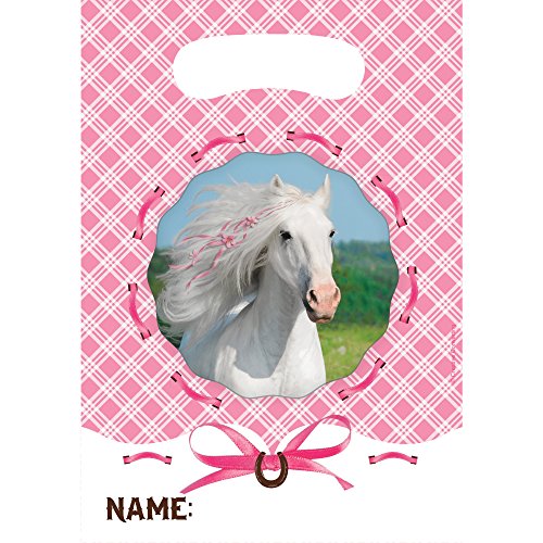 Party Tüten * Heart my Horse / Weißes Pferd * 8 Stück / ca. 16 x 23 cm