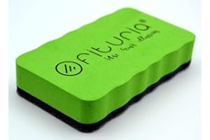 OFITURIA Borrador Magnético para Pizarra Blanca de Rotulador, Borrador Amarillo, Borra Pizarra Vileda y Demás Marcas de Pizarras Blancas Magnéticas y de pizarras blancas de rotulador borrables (Verde)