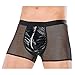 Männer Sexy Dessous Unterwäsche Herren Transparente Wetlook Kunstleder Slips G-Strings Tanga Erotik Reizwäsche Unterhosen Netzgarn Mesh netz Boxershorts Bikini Unterwäsche Sexy Kostüm Schwarz