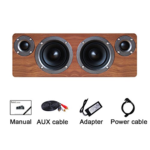 KTLEU Wireless HiFi Lautsprecher Bluetooth V4.1 Portable Wooden Lautsprecher mit TF Slot HD Sound und Bass (Braun)