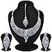Sukkhi Sleek Rhodium plated AD Stone Necklace Set RS.499.00