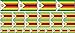 Produktbild Mini Aufkleber Set - Pack glatt - 4x 51x31mm+ 12x 33x20mm + 10x 20x12mm- selbstklebender Sticker - Simbabwe - Flagge / Banner / Standarte fürs Auto, Büro, zu Hause und die Schule - Set of 26