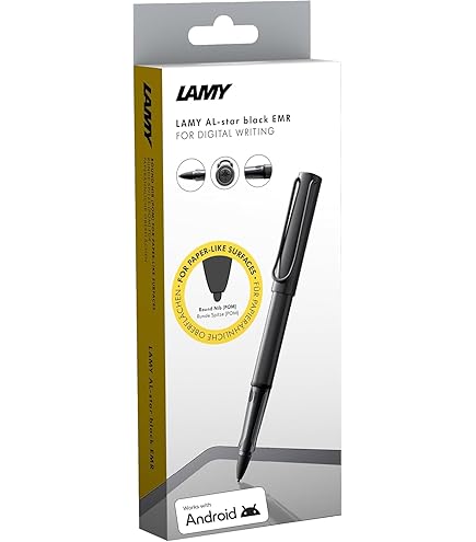 LAMY Lx EMR Palladium (pointe PC/EL) – Stylet pour écran tactile pour de nombreux appareils Android – avec poignée ergonomique – Écriture et dessin précis sur supports numériques – Bouton de fonction