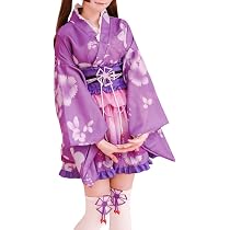 Japanese Kimono Costumes Floral Print 