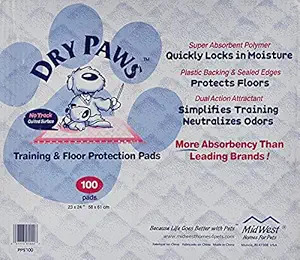 Midwest Dry Paws Training and Floor Protection Pads, 100-Count
