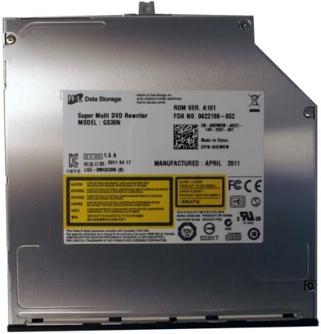 Genuine HLDS GS30N, HDWRW Alienware M14xR1, M14xR2, XPS 14z, 15z, and Precision M6500 Systems DVD±RW DVD-RW DVD+RW Super Multi Rewriter SATA Slim Internal Laptop/Notebook Slot-Load Optical Drive Compatible Part Numbers: HDWRW, HYWCG, Model Number: GS30N
