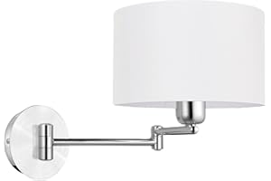 EGLO Lampa ścienna Halva, 1-punktowa lampa ścienna z dotykiem, ściemniana, obrotowa, lampa ścienna wewnątrz z aluminium i tkaniny, lampa do salonu chromowana, beżowa, lampa do korytarza z oprawką E27